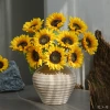 Single-headed sunflower artificial flowers, home living room decoration and arrangement, table flower arrangement, hotel and homestay artificial flower bouquets details Picture
